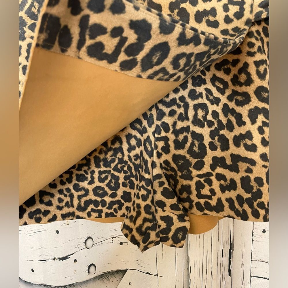 ZARA Leopard Skort Waist Tie Animal Print Shorts M - Picture 5 of 11